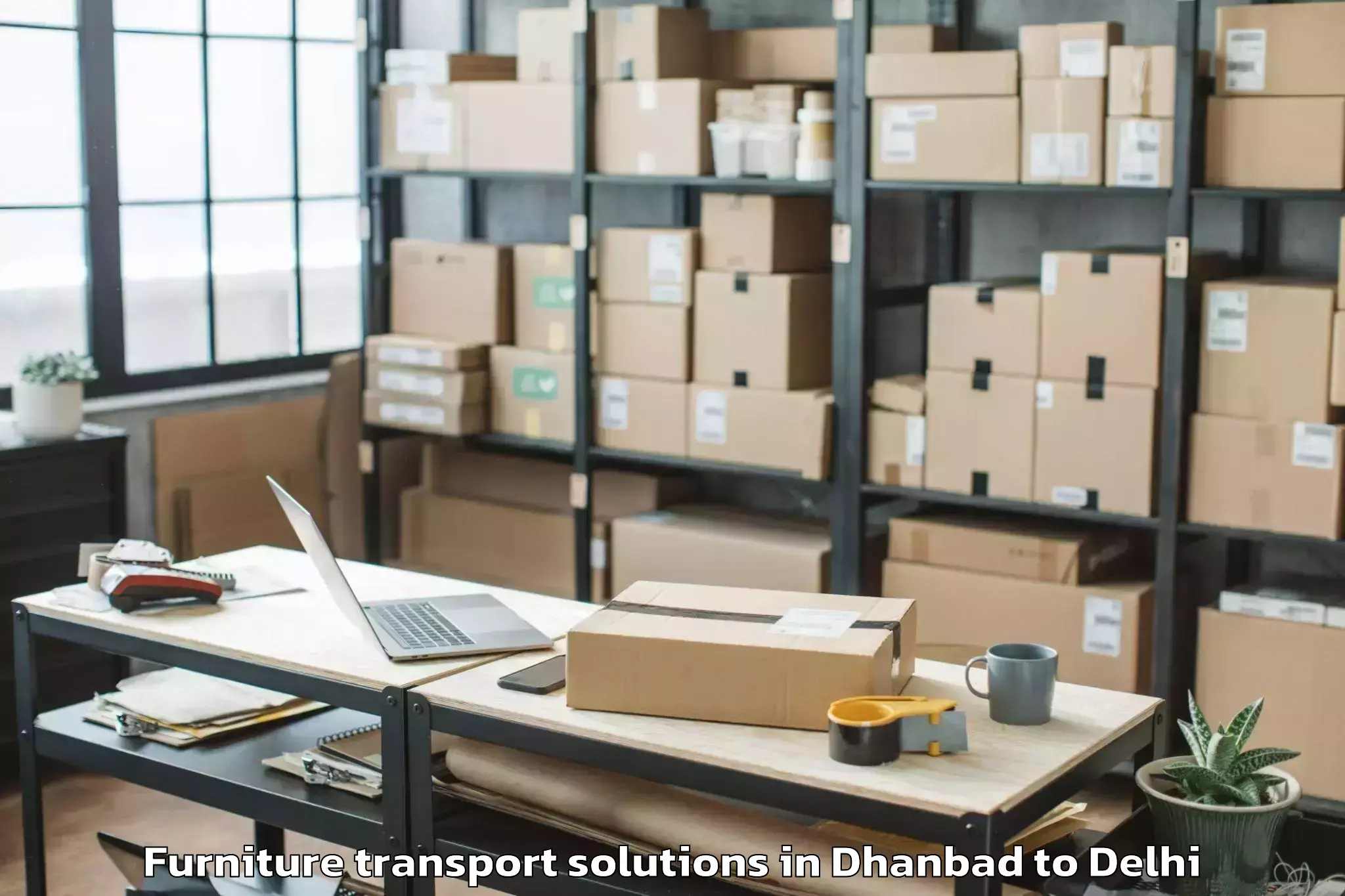 Book Dhanbad to Bawana Furniture Transport Solutions